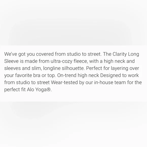 Alo Yoga Clarity Long Sleeve  Anthracite  Heather Large - Picture 9 of 9